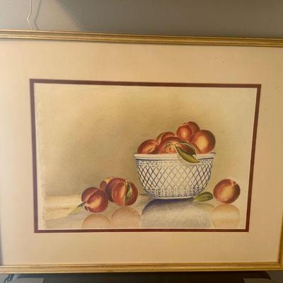 Large Framed Watercolor Still Life
