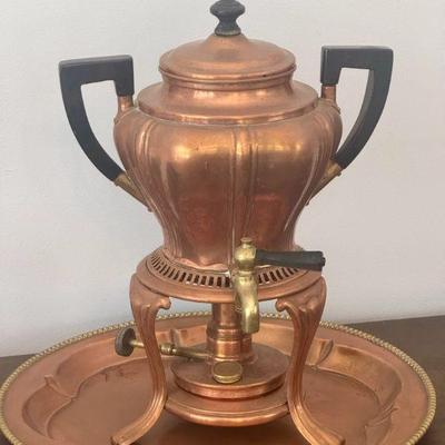 Vintage Copper Samovar & Tray
