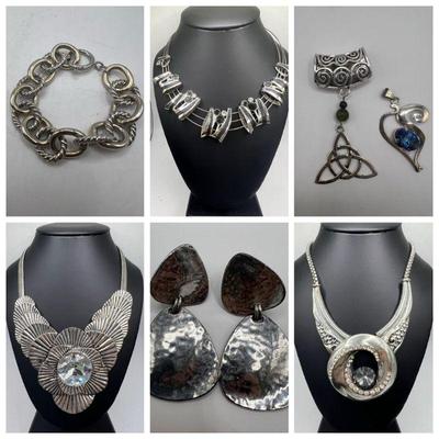 Bold Silver Costume Jewelry
