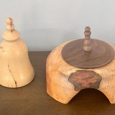 (2) Hand-Turned Wood Pieces
