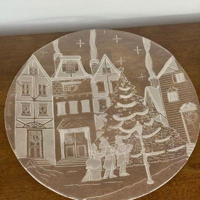 Festive Glass Christmas Platter
