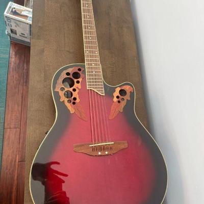 Ovation Applause Series AE148 Super Shallow Cutaway Acoustic-Electric Guitar Red Ruby Burst
