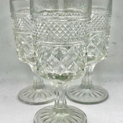 Large Set of (15) Vintage Wexford Smoke Water Goblets by Anchor Hocking
