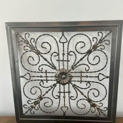 Aged Bronze Colored Metal Wall Hanging

