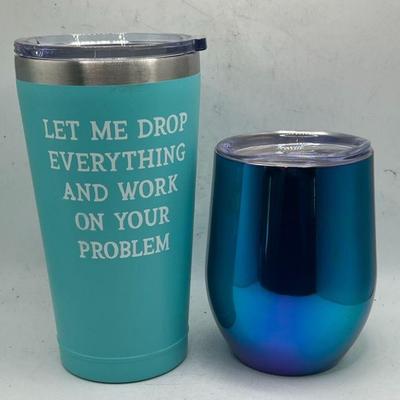 (2) Metal & Plastic Tumblers
