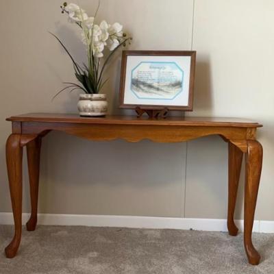 Wood Sofa Table With Decor