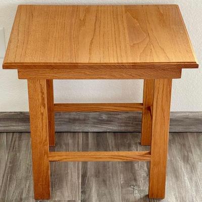 Small Oak Side Table Plant Stand