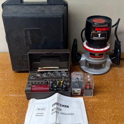 Vintage Sear Craftsman Double Insulated Corded Router With Case, Manual. And Bits