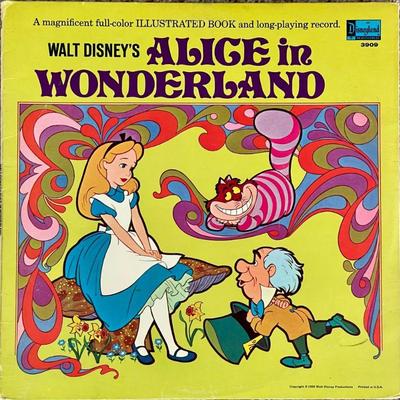 Vintage Vinyl LP Walt Disney Alice And Wonderland Album With Book