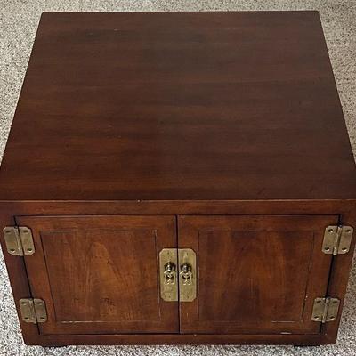 Mid Century 2 Door Champaign Chest With Brass Hinges And Pulls