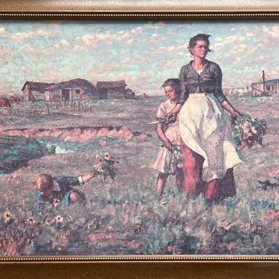 Vintage Harvey Dunn " The Prairie Is My Garden" Framed Print