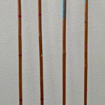 (2) Pairs Of Vintage Bamboo Trek Poles - VM-staven Norway And Janoy
