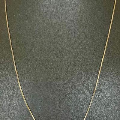 20" Sterling Silver Gold Wash Box Chain - 2.26 Grams Total