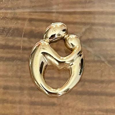 14k Gold Mother And Child Pendant - 1.56 Grams Total