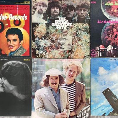 (6) Vintage Vinyl Albums - Iron Butterfly, Three Dog Night, John Lennon, The Byrds, And More