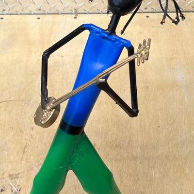 16" Made In South Africa Hand Made And Painted Metal Sculpture