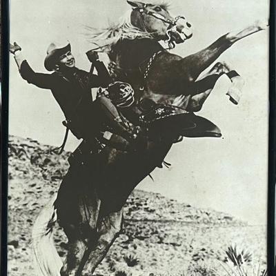 Roy Rogers Black And White Print In Frame