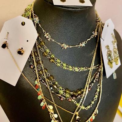 Vintage Necklaces Some With Matching Earrings - Liz Clairborne - 1928 - Sterling & Freshwater Pearl 