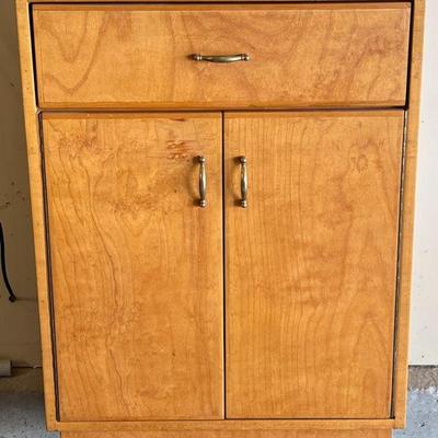 Wood And Veneer 2 Door Cabinet With Drawer