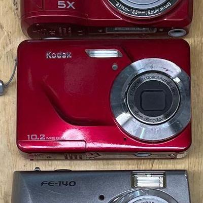 (3) Cameras - OlympusFE-140, Kodak Easyshare C1450, And Kodak Easyshare C180