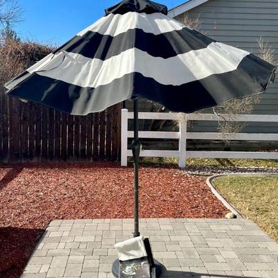 9 Foot Allen Plus Roth Umbrella With Weighted Stand And Cover