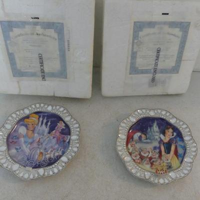 Bradford Exchange Limited Edition Jewels of Disney Collector Plates - With COAs (See Description)