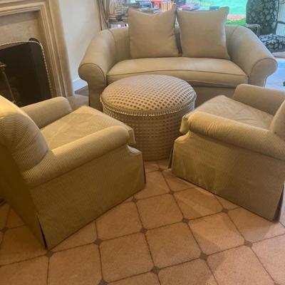 COUCH AND TWO ACCENT CHIARS