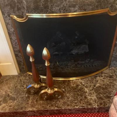 BRASS FIRE SCREEN
ANDIRONS