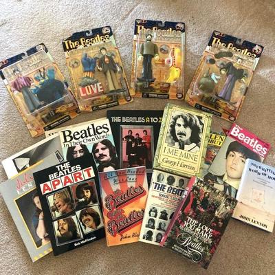 Beatles yellow submarine action figures and beatles books