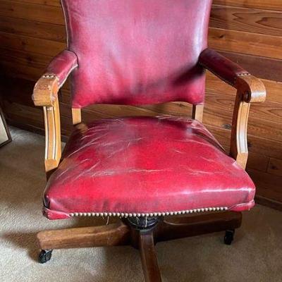 Red leather chair