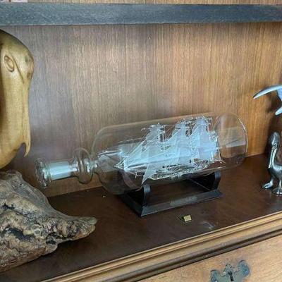 Cutty sark ship in a bottle driftwood art & other collectibles