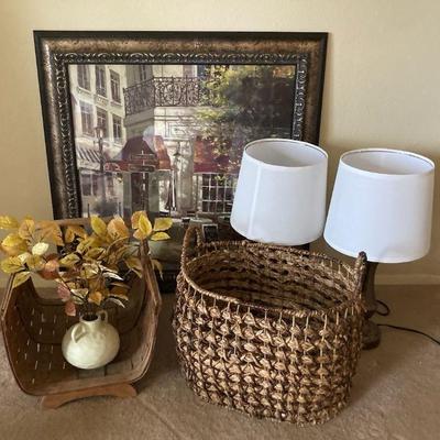 Firewood basket table lamps and more