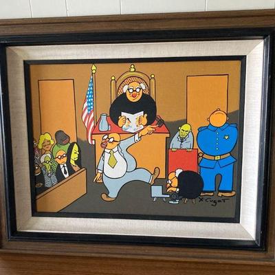 Xavier cugat juicio" oil on canvas circa 1974