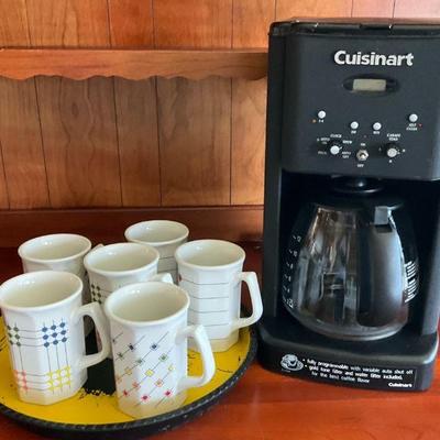 Cuisinart coffee pot & cotc modern mugs,