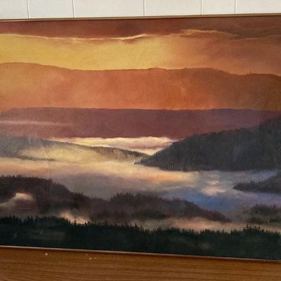 F tourtellot cascade sunrise" oil painting