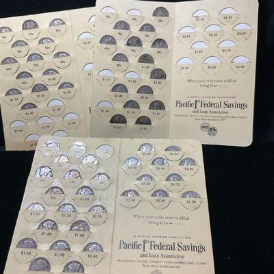 Three pacific 1st federal savings mercury dime coin saver books