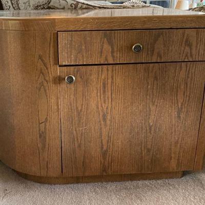 Copper top corner table