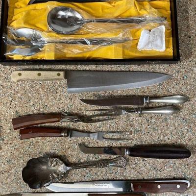 Sterling handle carving set other serving utensils