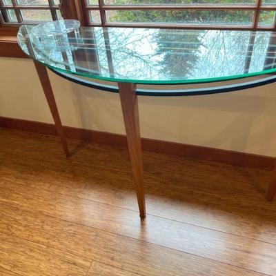 Glass half moon table