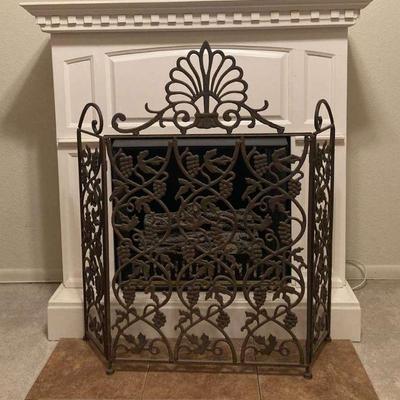 As106v faux fireplace and cast iron screen