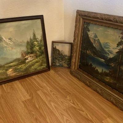 As115 vintage landscape original art and more