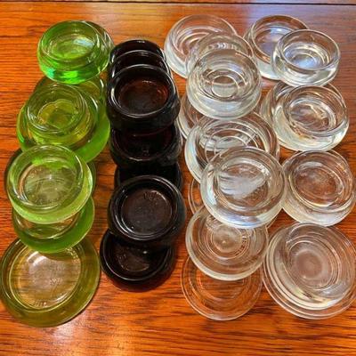 As261 vintage assorted glass furniture coasters