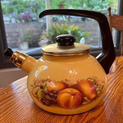 As265 vintage aynsley orchard gold” tea kettle