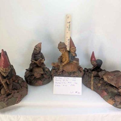 Four Tom Clark Gnomes Signed, "The Race", "McNally", "Heather and Jan", and "Kilmer"