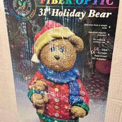New In Box 31” Fiber Optic Holiday Bear

