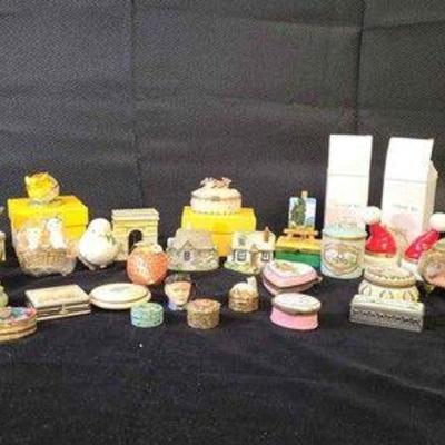 Antique Trinket Boxes, Pocket Watch Display Case, Patch Box, Collectibles