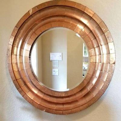 Round copper mirror