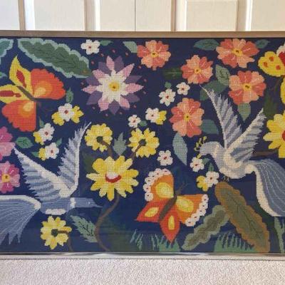 Vintage cross stitch wall hanging