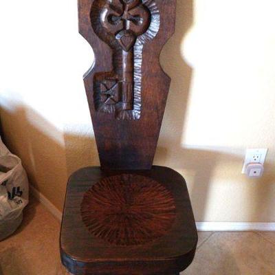 Carved preachers chair 2