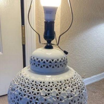 Vintage reticulated lamp